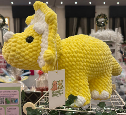 Giant Triceratops Crochet Plushie